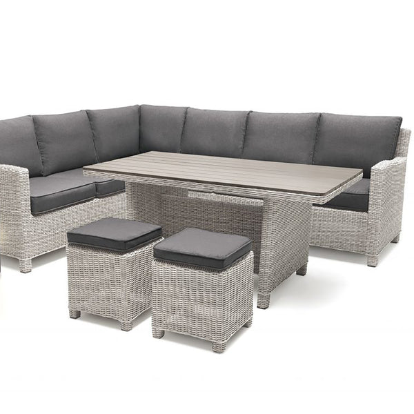 Kettler Palma Corner Right Hand White Wash Wicker Outdoor Sofa Set wit ...