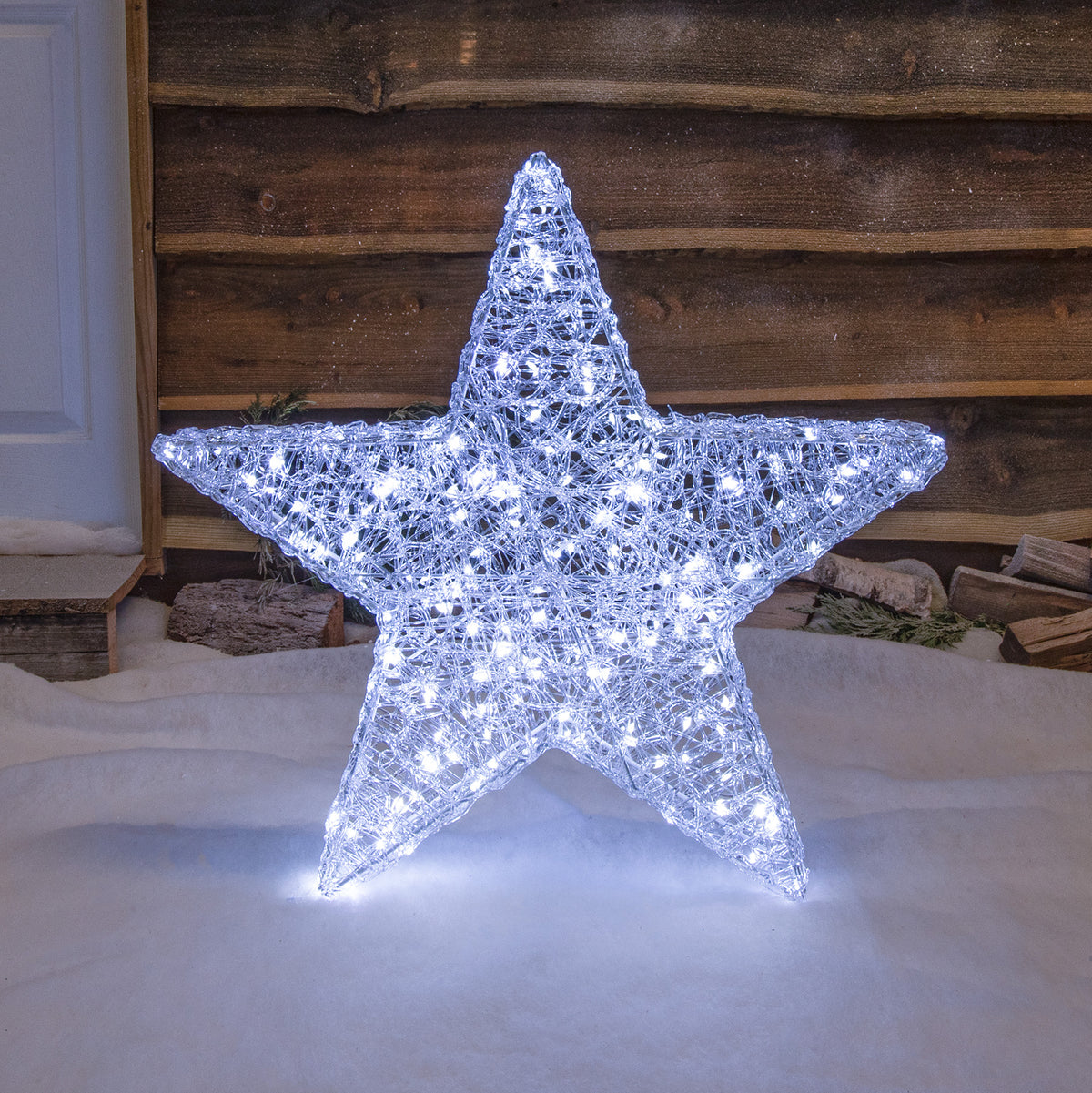 50cm Acrylic Outdoor Light Up Christmas Star with 150 White LEDS