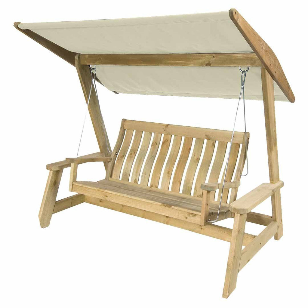 Alexander Rose Pine Farmers Swing Seat Replacement Canopy Ecru Garden Trends