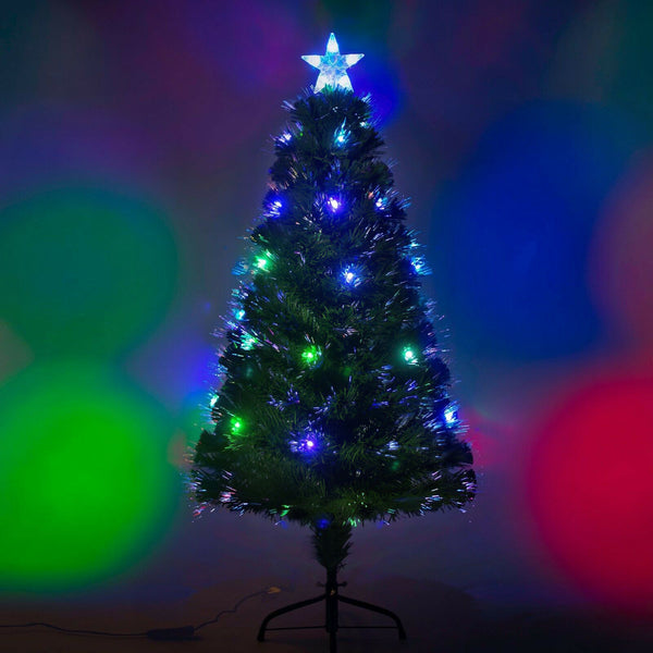 Green Fibre Optic Christmas Tree 2ft To 7ft With Multi Coloured Led Li 