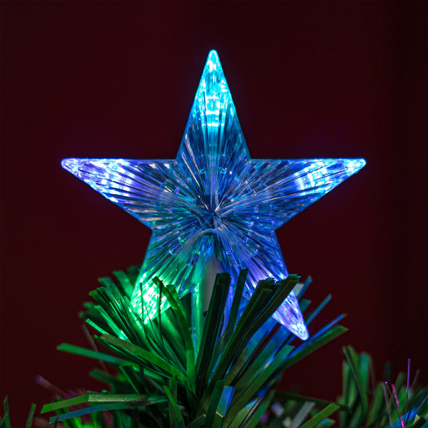 Fibre Optic Green Christmas Tree 2ft to 7ft with Multi-Coloured LED Li ...