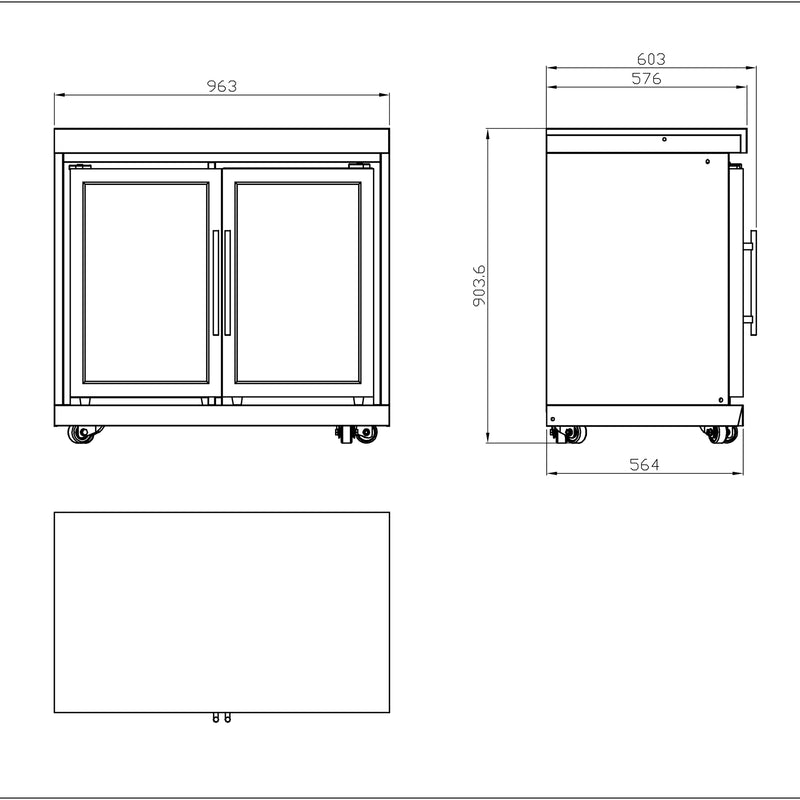 Draco Grills Outdoor Kitchen Stainless Steel Double Fridge Cabinet wit ...