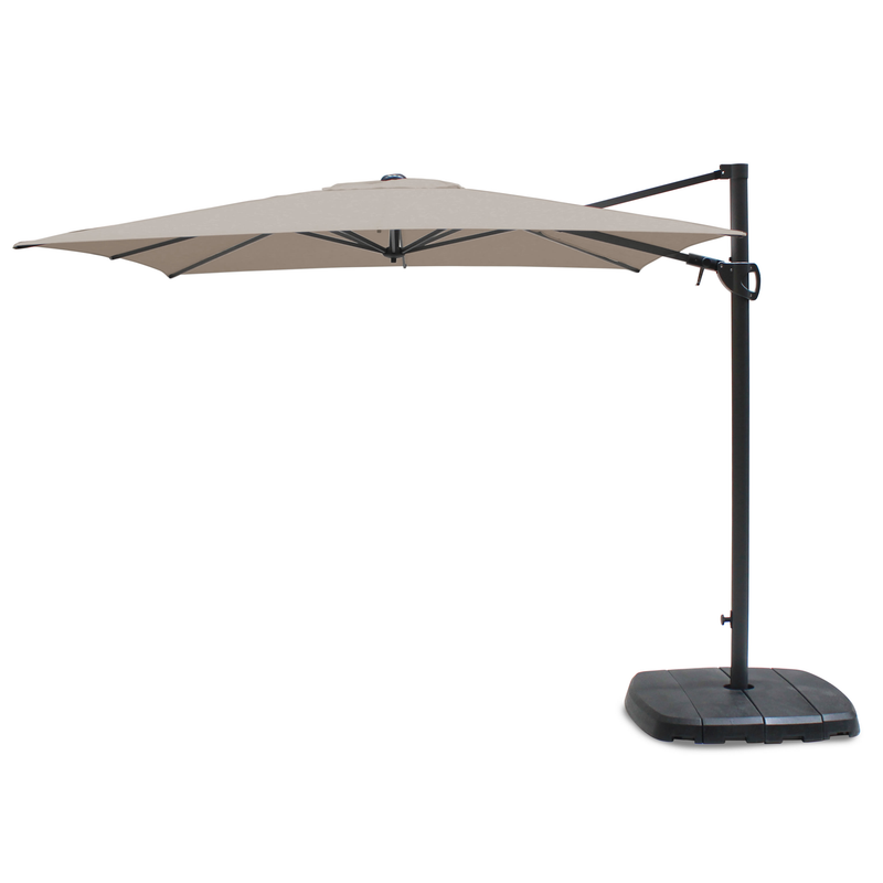 Kettler 2.5m Square Free Arm Cantilever Parasol with Base Stone ...