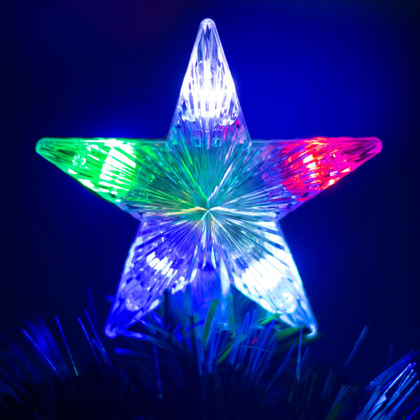 Green Fibre Optic Christmas Tree 2ft to 7ft with Multi Coloured LED Li ...