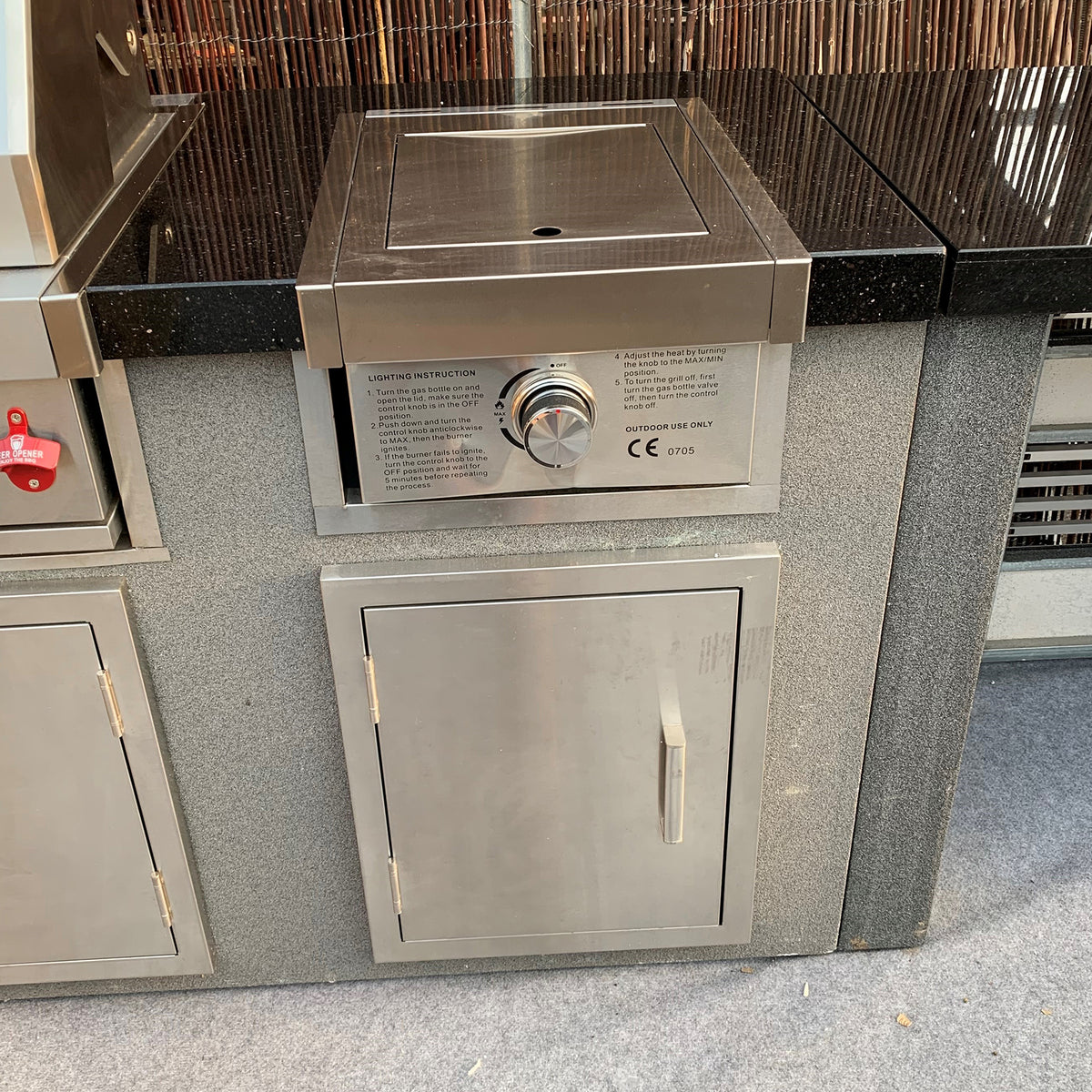 Ex Display Draco Grills Avalon Stainless Steel Outdoor Kitchen with 4 Burner BBQ and Fridge